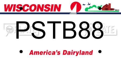 PSTB88 Wisconsin License Plate