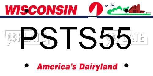 PSTS55 Wisconsin License Plate