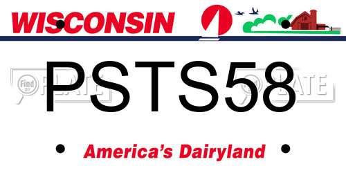 PSTS58 Wisconsin License Plate