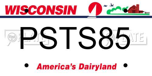 PSTS85 Wisconsin License Plate