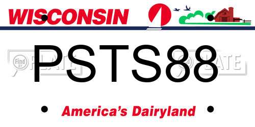 PSTS88 Wisconsin License Plate