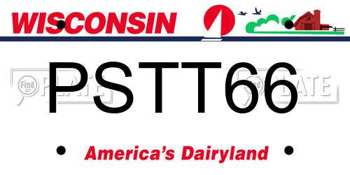 PSTT66 Wisconsin License Plate