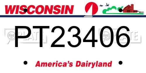 PT23406 Wisconsin License Plate
