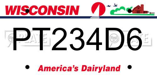 PT234D6 Wisconsin License Plate