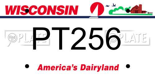 PT256 Wisconsin License Plate