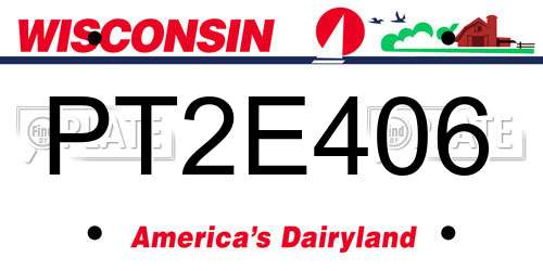PT2E406 Wisconsin License Plate