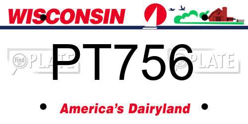 PT756 Wisconsin License Plate