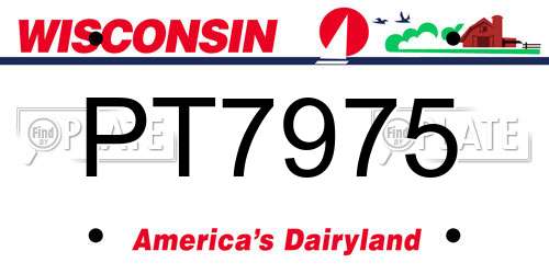 PT7975 Wisconsin License Plate