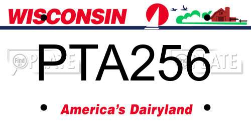 PTA256 Wisconsin License Plate
