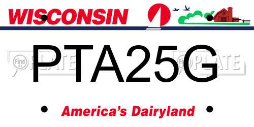 PTA25G Wisconsin License Plate