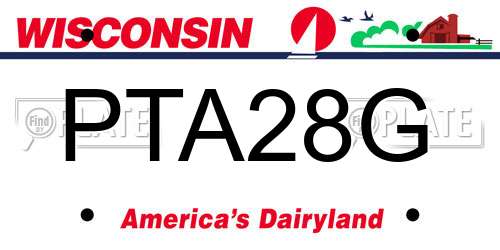 PTA28G Wisconsin License Plate