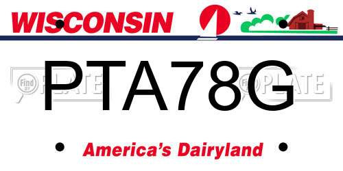 PTA78G Wisconsin License Plate
