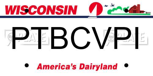 PTBCVPI Wisconsin License Plate