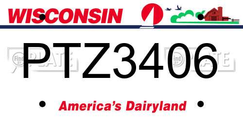 PTZ3406 Wisconsin License Plate