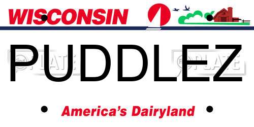 PUDDLEZ Wisconsin License Plate
