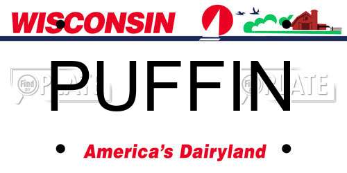 PUFFIN Wisconsin License Plate