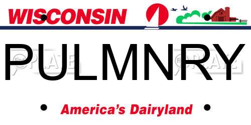 PULMNRY Wisconsin License Plate