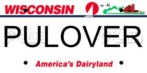 PULOVER Wisconsin License Plate