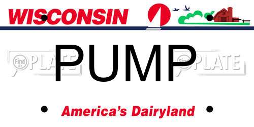 PUMP Wisconsin License Plate
