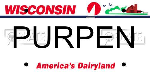 PURPEN Wisconsin License Plate