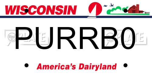 PURRB0 Wisconsin License Plate