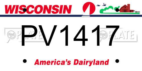 PV1417 Wisconsin License Plate