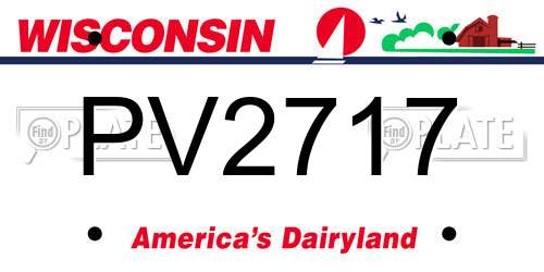 PV2717 Wisconsin License Plate