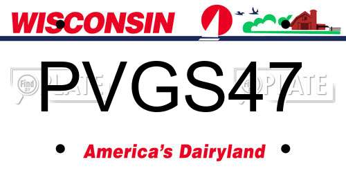 PVGS47 Wisconsin License Plate