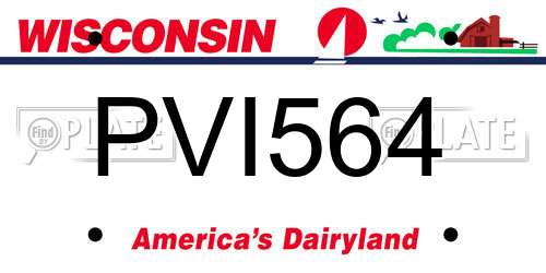 PVI564 Wisconsin License Plate