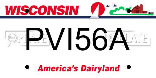 PVI56A Wisconsin License Plate