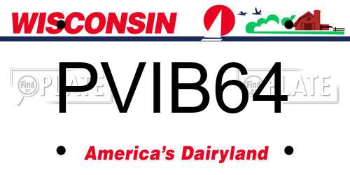 PVIB64 Wisconsin License Plate