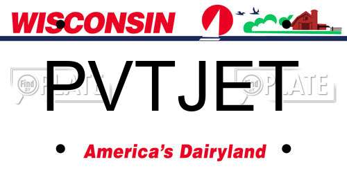 PVTJET Wisconsin License Plate