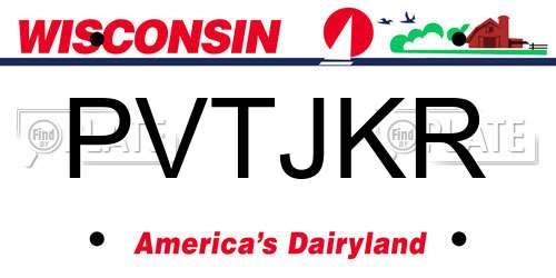 PVTJKR Wisconsin License Plate