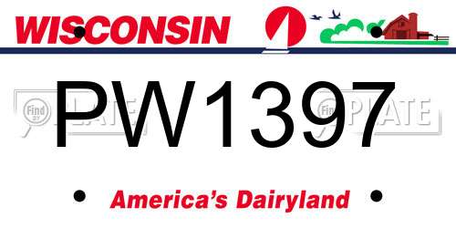PW1397 Wisconsin License Plate