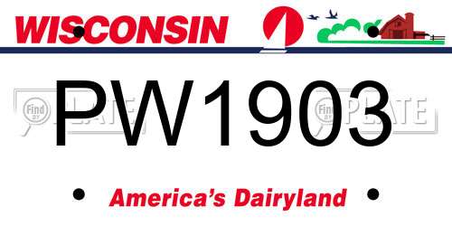 PW1903 Wisconsin License Plate