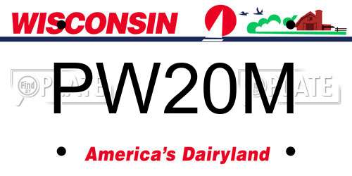PW20M Wisconsin License Plate