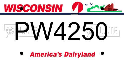 PW4250 Wisconsin License Plate