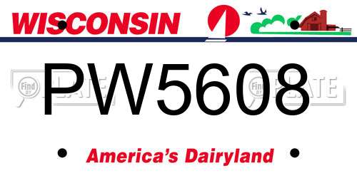 PW5608 Wisconsin License Plate