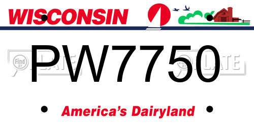 PW7750 Wisconsin License Plate