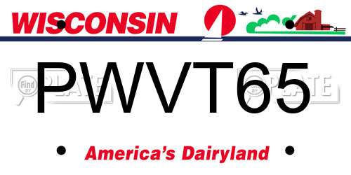 PWVT65 Wisconsin License Plate