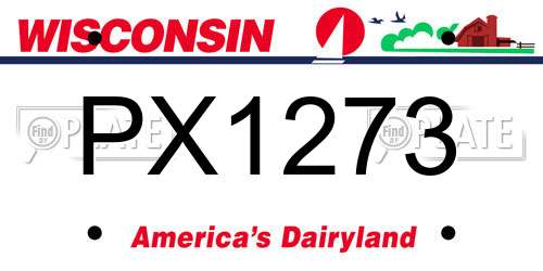 PX1273 Wisconsin License Plate