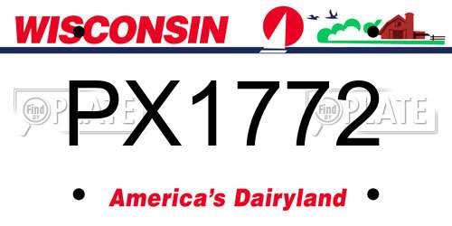 PX1772 Wisconsin License Plate