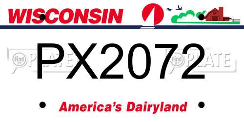 PX2072 Wisconsin License Plate