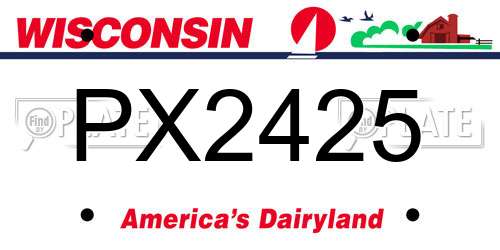 PX2425 Wisconsin License Plate