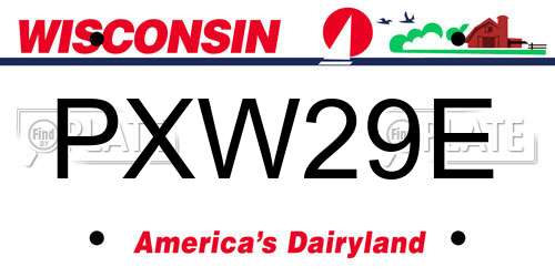 PXW29E Wisconsin License Plate