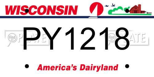 PY1218 Wisconsin License Plate