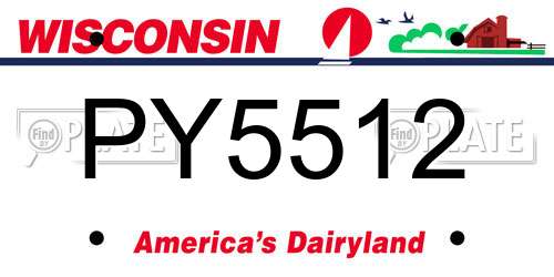PY5512 Wisconsin License Plate