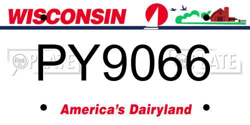 PY9066 Wisconsin License Plate