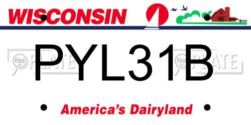 PYL31B Wisconsin License Plate