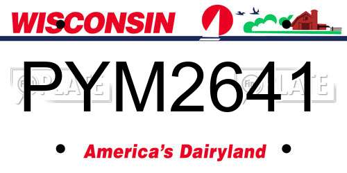 PYM2641 Wisconsin License Plate